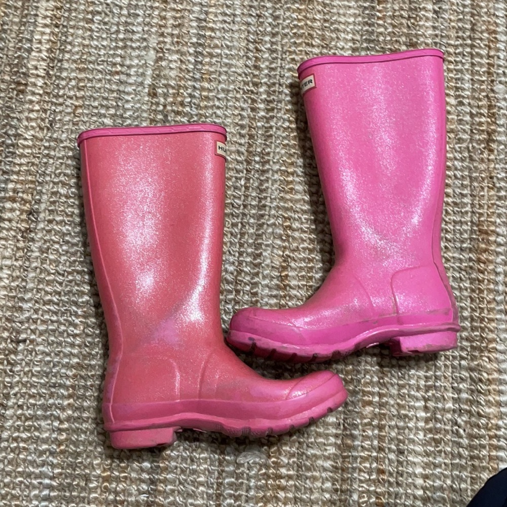 Girls Pink Glitter Hunter Boots